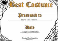 Halloween Costume Certificate Template 3