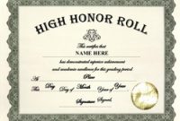 Honor Roll Certificate Template 4