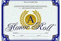 Honor Roll Certificate Template 6