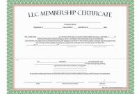 Llc Membership Certificate Template Word 3