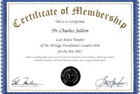 Membership Certificate Template Sample