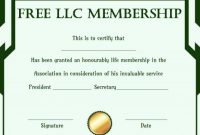 Llc Membership Certificate Template Word 6