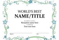 Microsoft Word Award Certificate Template