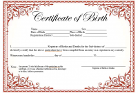 Official Birth Certificate Template 6