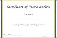 Participation Certificate Templates Free Download 11