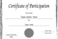 Participation Certificate Templates Free Download 9