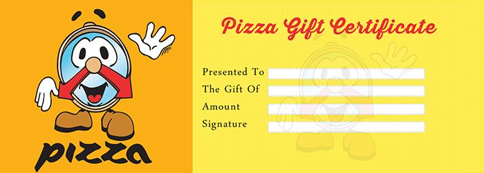 Pizza Gift Certificate Template