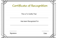 Printable Certificate Of Recognition Templates Free 1