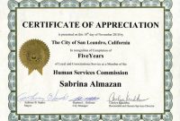 Recognition Of Service Certificate Template 6
