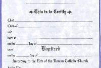 Roman Catholic Baptism Certificate Template 5