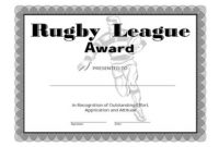 Rugby League Certificate Templates