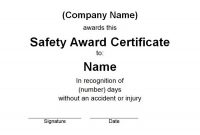 Safety Recognition Certificate Template 5