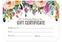 Salon Gift Certificate Template 2