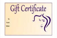 Salon Gift Certificate Template 6
