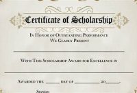 Scholarship Certificate Template 1