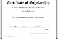 Scholarship Certificate Template 2