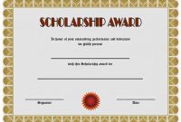 Scholarship Certificate Template 3