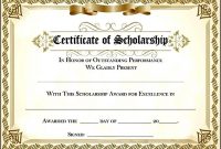 Scholarship Award Certificate