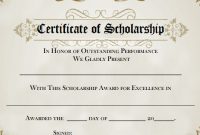 Scholarship Certificate Template Word 5
