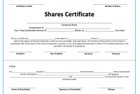 Share Certificate Template Australia 3