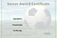 Soccer Award Certificate Templates Free 9