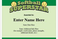 Softball Award Certificate Template 6