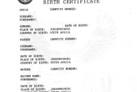 South African Birth Certificate Template 3