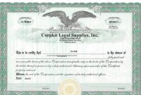 Stock Certificate Template Word 6
