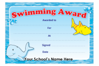 Swimming Certificate Templates Free 10