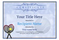 Tennis Certificate Template Free 5