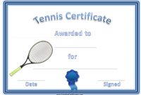 Tennis Certificate Template Free