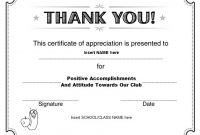 Thanks Certificate Template 4