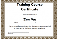 Training Certificate Template Word format 2