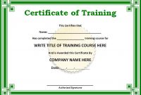 Training Certificate Template Word format 3
