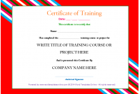 Training Certificate Template Word format 4