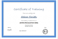 Training Certificate Template Word format 7