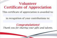 Volunteer Certificate Template 11