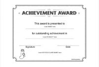 Word Template Certificate Of Achievement 0