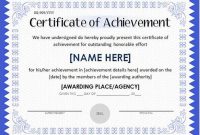 Word Template Certificate Of Achievement 2