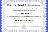 thCertificate Of Achievement Template Word