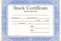 thFree Stock Certificate Template Download