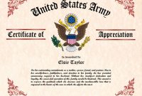 Army Certificate Of Appreciation Template 10