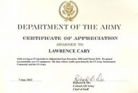 Army Certificate Of Appreciation Template 2