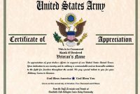 Army Certificate Of Appreciation Template 3