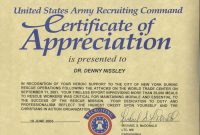 Army Certificate Of Appreciation Template 4
