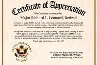 Army Certificate Of Appreciation Template 7