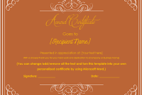 Award Certificate Templates Word 2007 8