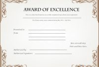 Award Of Excellence Certificate Template 5