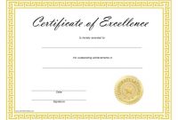 Award Of Excellence Certificate Template 7