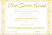 Best Teacher Certificate Templates Free 5